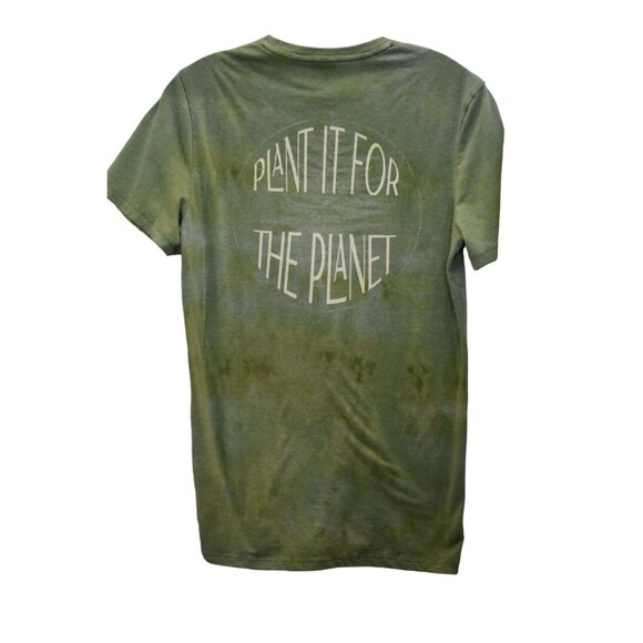 Unisex Goodfellow Green Plant Planet Custom Bleach Dye T-shirt Size S - Picture 2 of 6